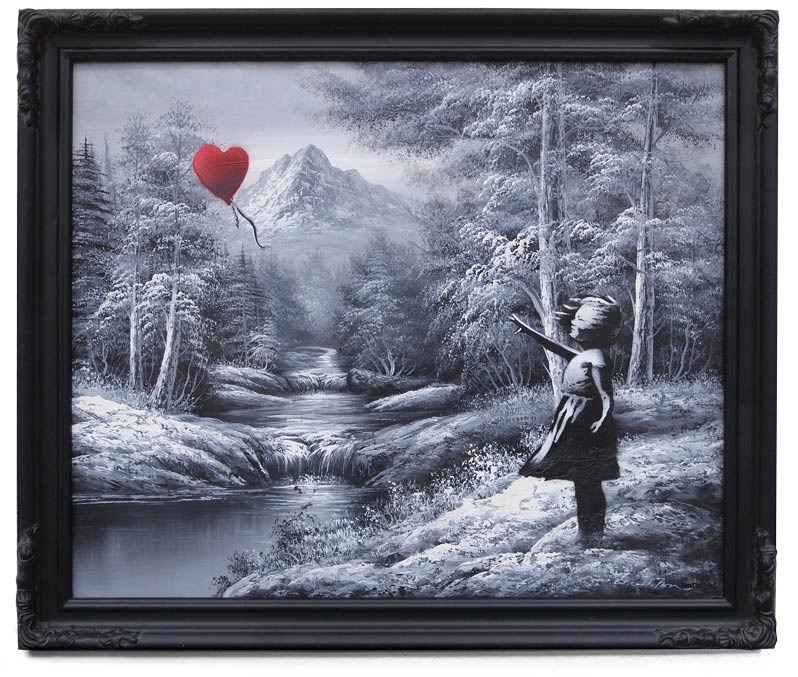 Banksy — Girl and Balloon on Found Landscape, 2012