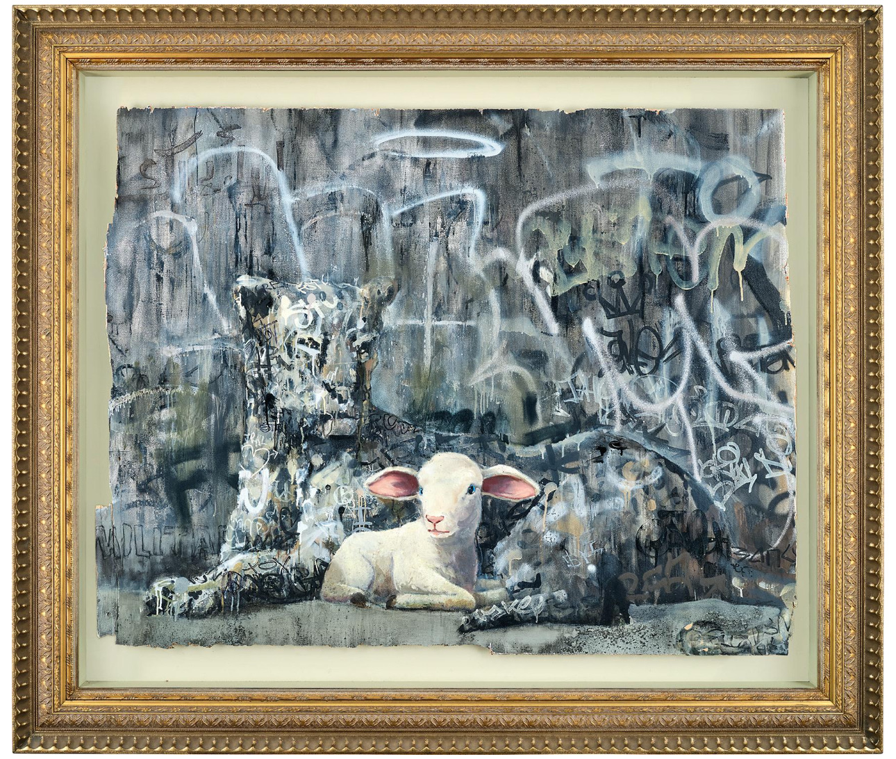 Banksy — The Leopard and Lamb, 2016