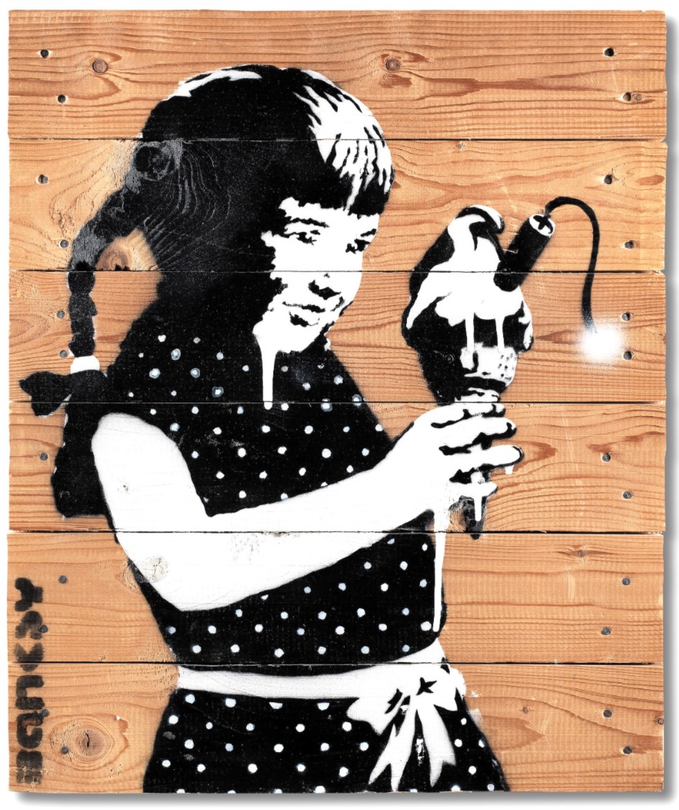 Banksy — Girl with Ice Cream on Palette