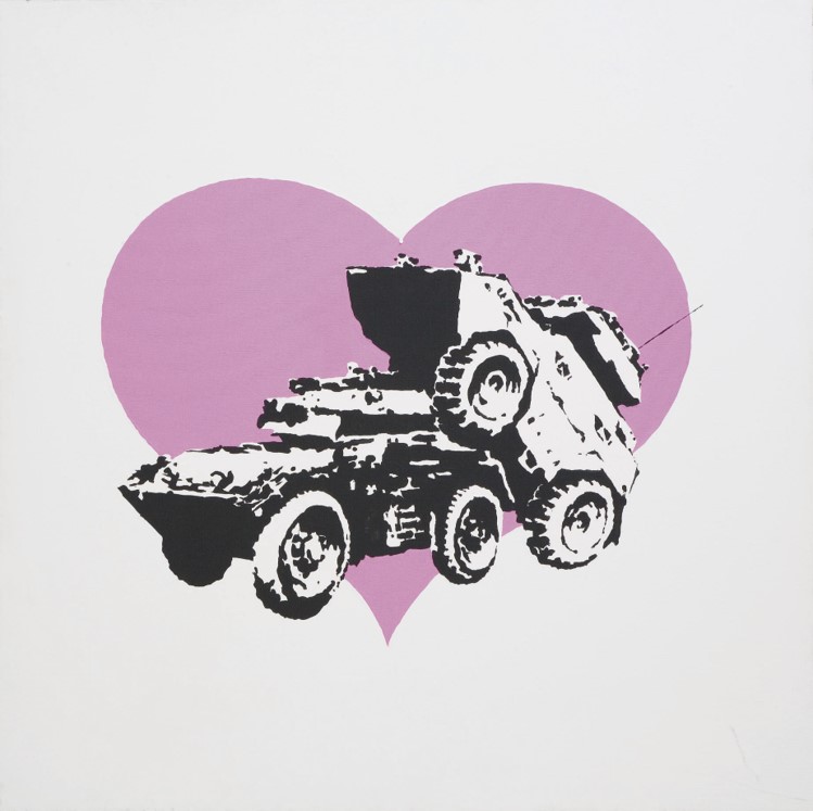 Every Time I Make Love To You I Think Of Someone Else, 2002 · Stencil spray-paint and acrylic on canvas · 91.5x76cm (36×29 7/8 inches)