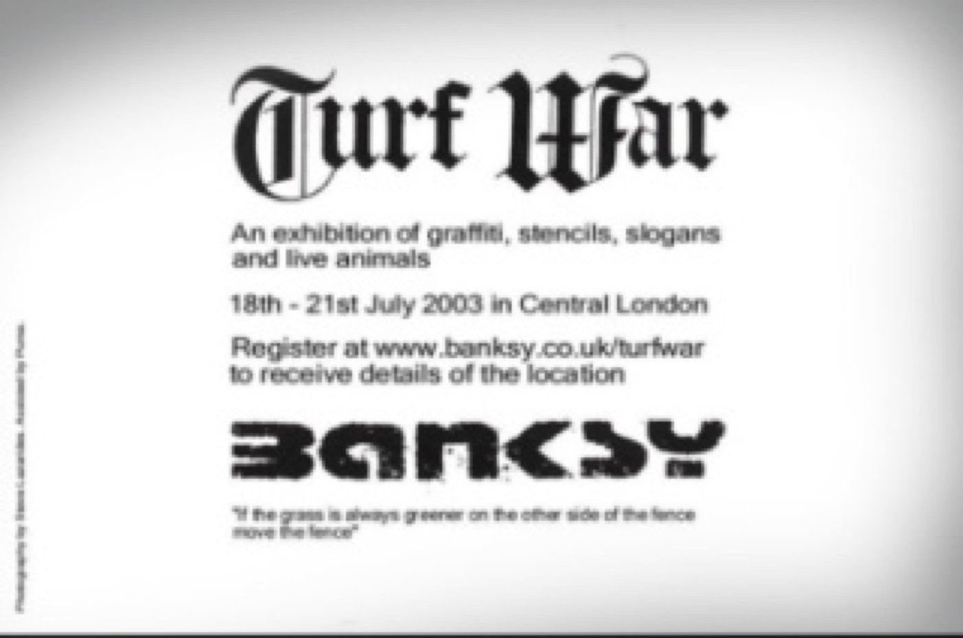 Banksy — Turf War, London, 2003
