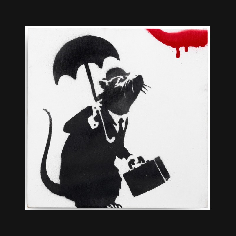 Banksy, Rat with Umbrella, 2004