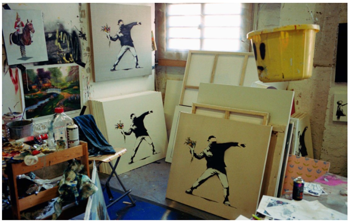 Banksy's London studio, 2004. Photo: James Pfaff
