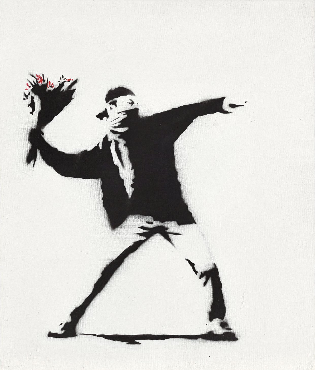Love Is In The Air, 2002 — Spray on canvas, 50.8×43.3 cm. Number 4 from an edition of 5