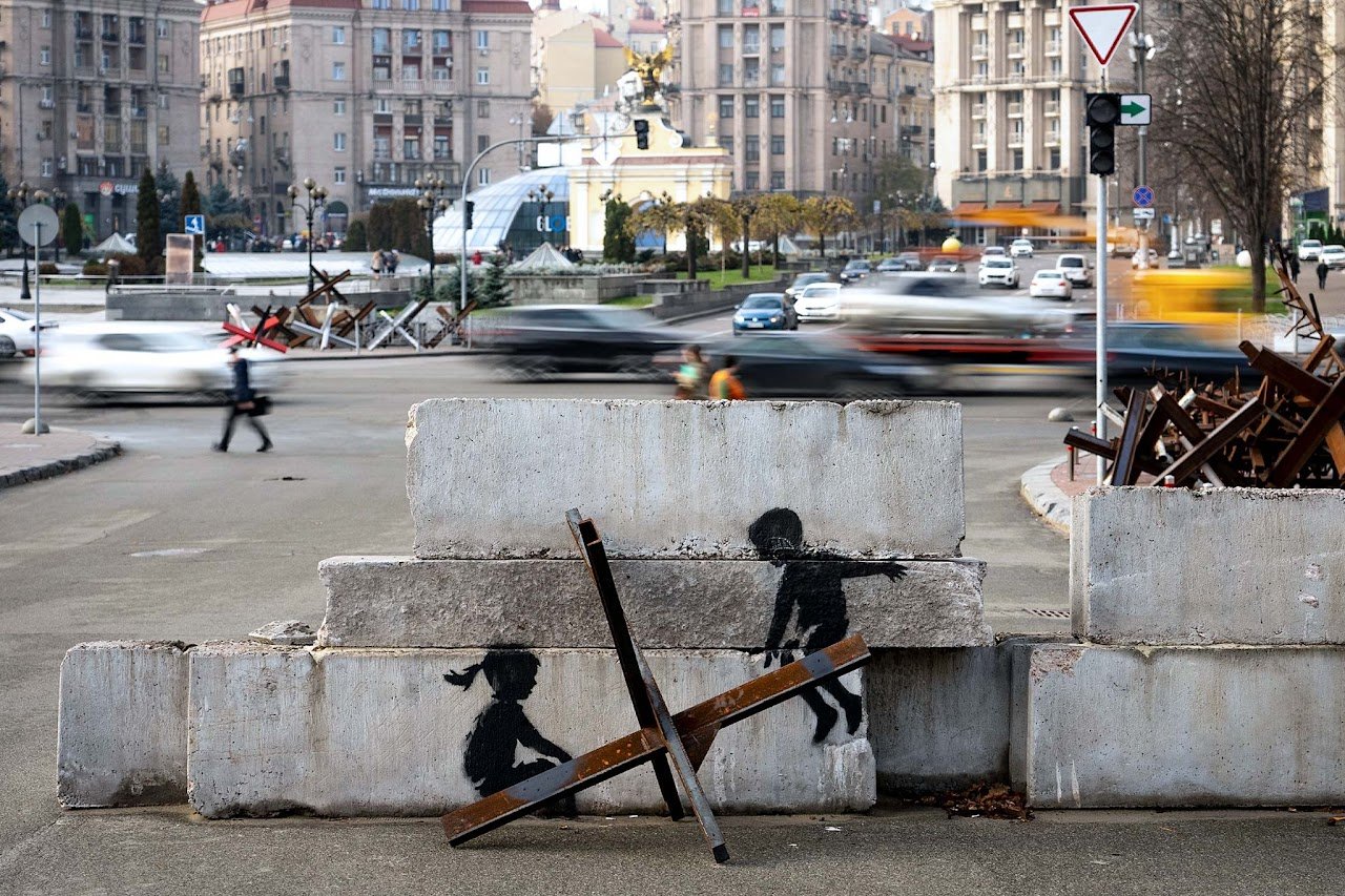 Children on a Tank Trap (Kyiv)