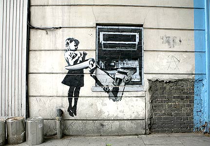 Banksy, Cash Machine Girl mural