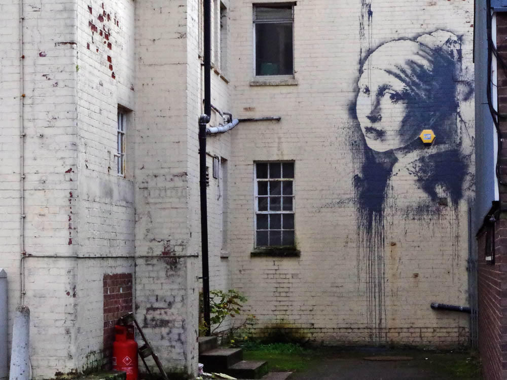 Banksy, Girl with a Pierced Eardrum mural