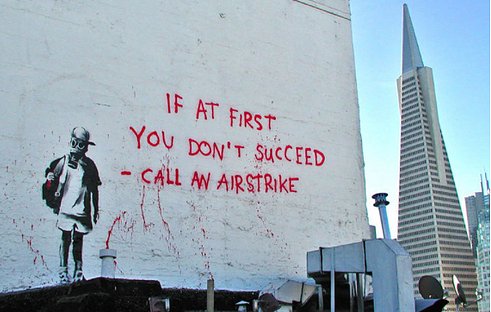 Banksy, If At First You Don't Succeed – Call An Airstrike mural