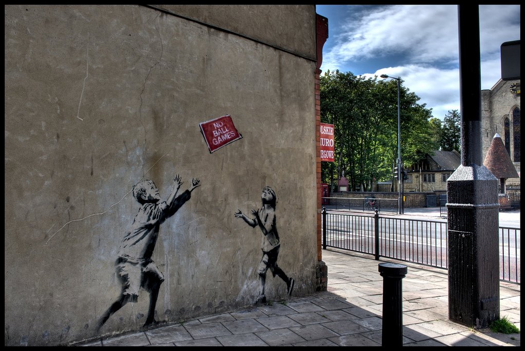 Banksy, No Ball Games mural