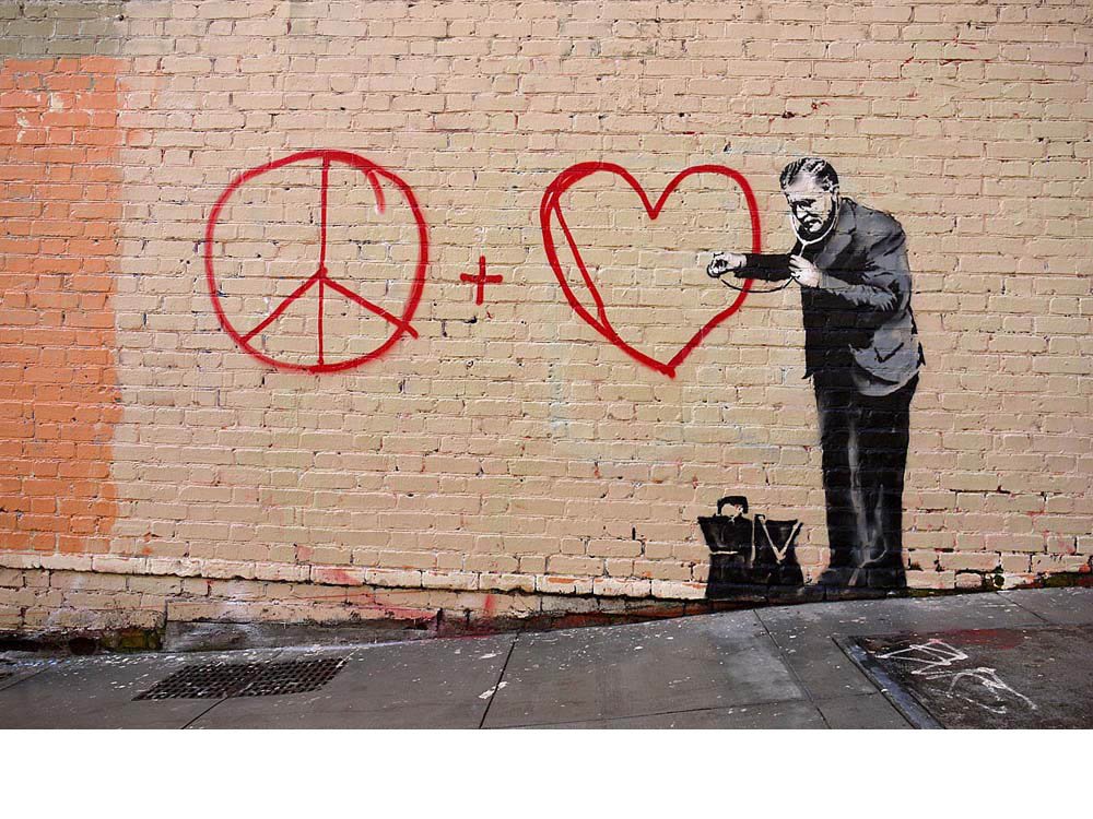 Banksy, Peaceful Hearts Doctor mural