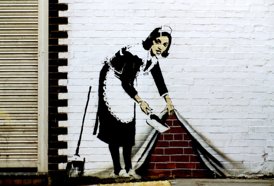 Banksy, Sweep It Under The Carpet mural