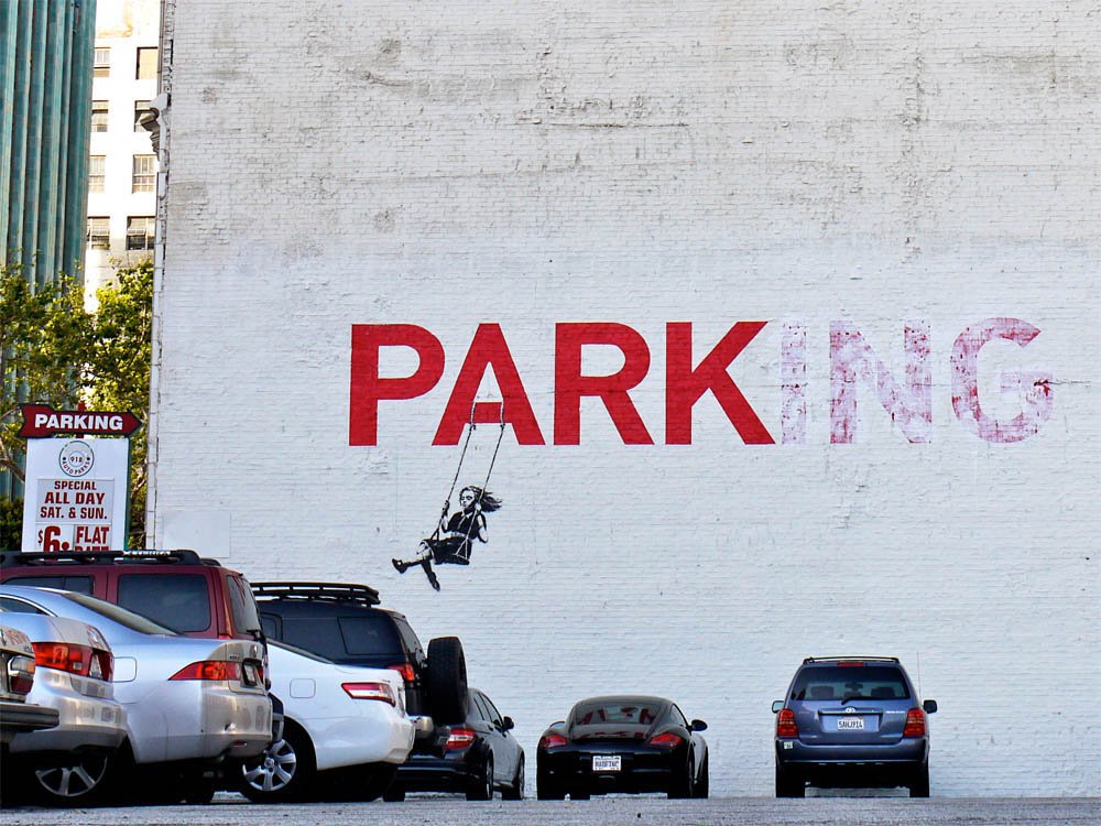 Banksy, Swing Girl mural