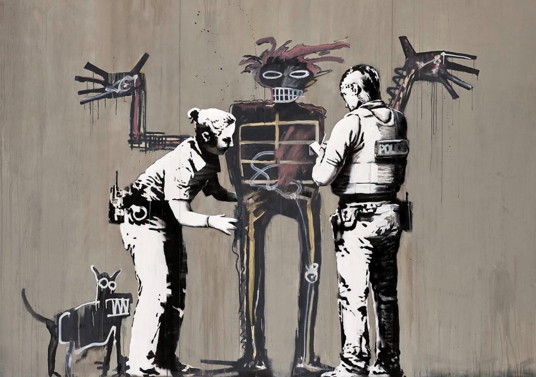 Banksy, Banksquiat. Boy and Dog in Stop and Search