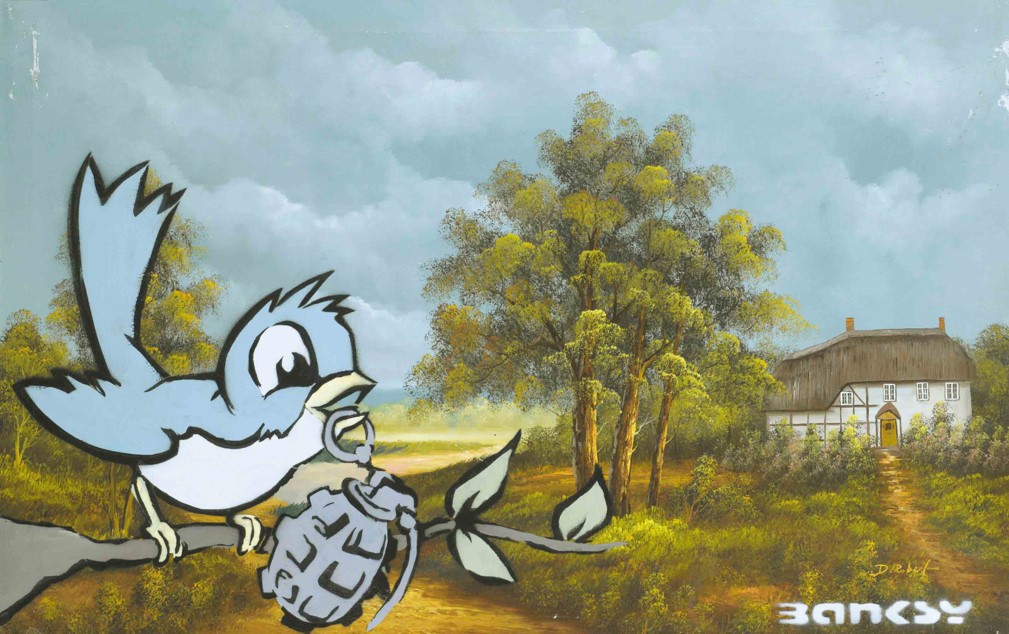 Banksy, Bird and Grenade