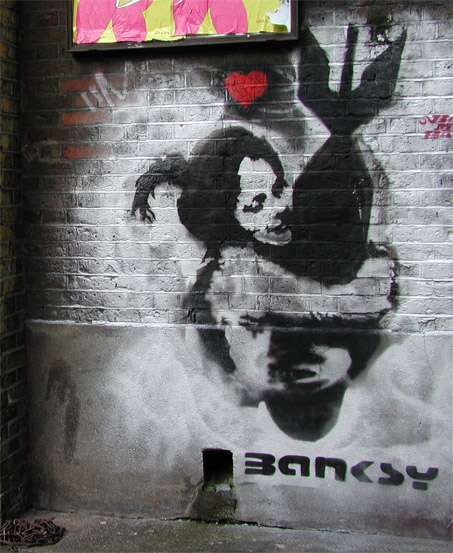 Banksy, Bomb Love (Bomb Hugger)