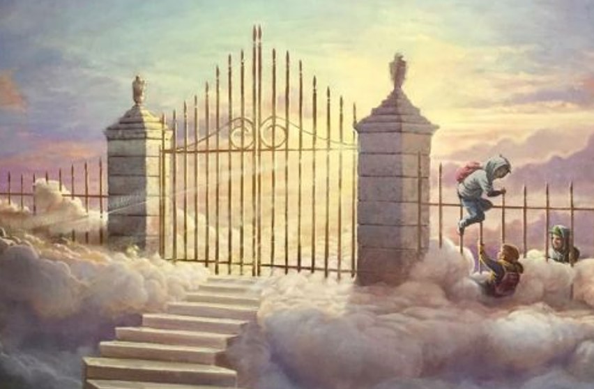 Banksy, Boys Climbing Heaven’s Gate