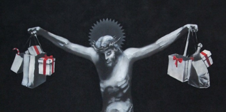 Banksy, Christ With Shopping Bags