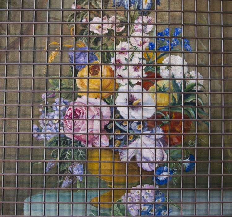 Banksy, Flowers Behind Bars