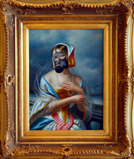 Banksy, Lady with a Gas Mask