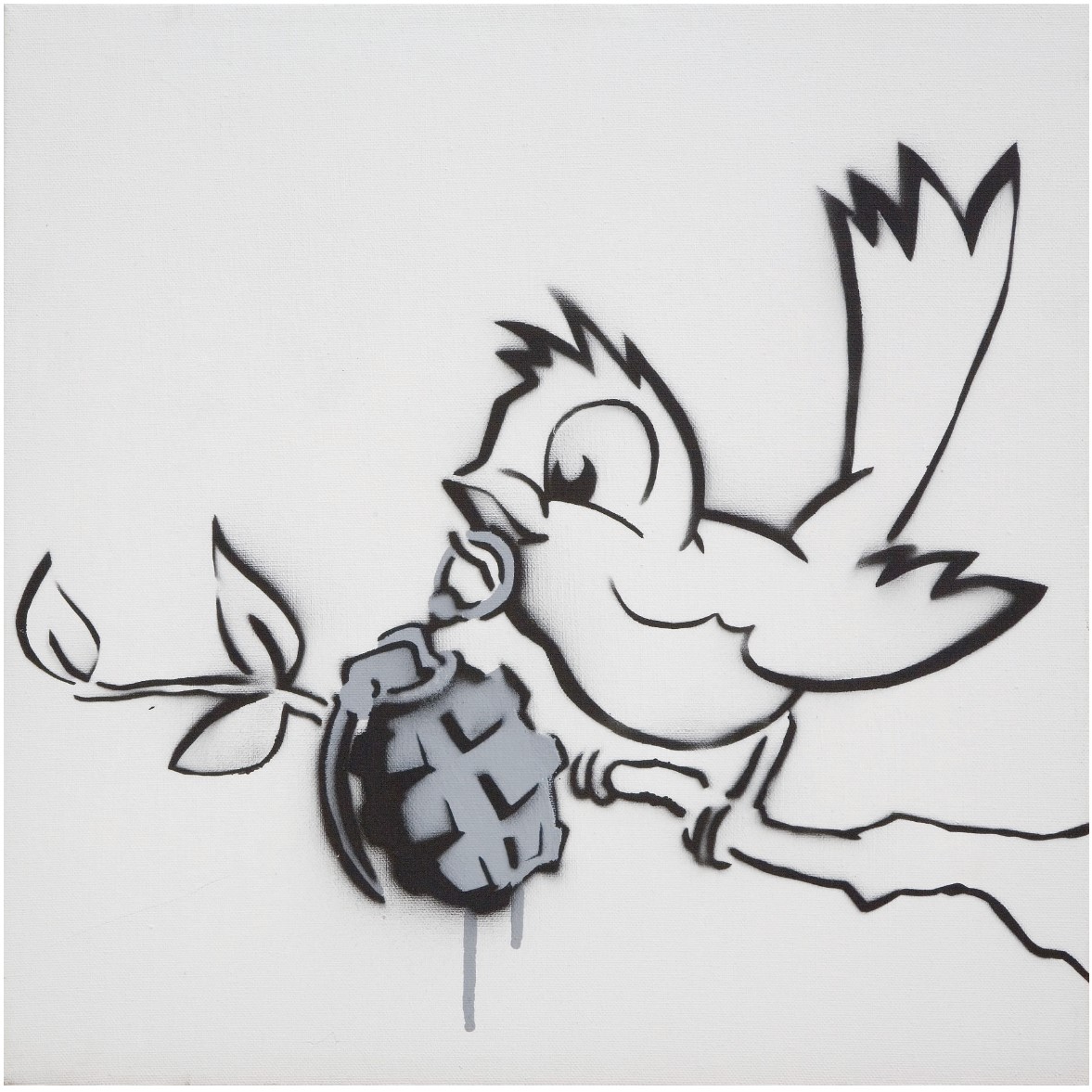 Banksy, Untitled (Bird and Grenade)