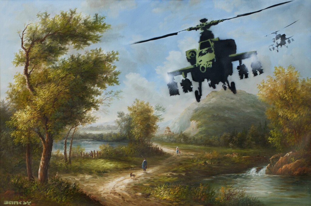 Banksy, Vandalised Oil (Choppers)