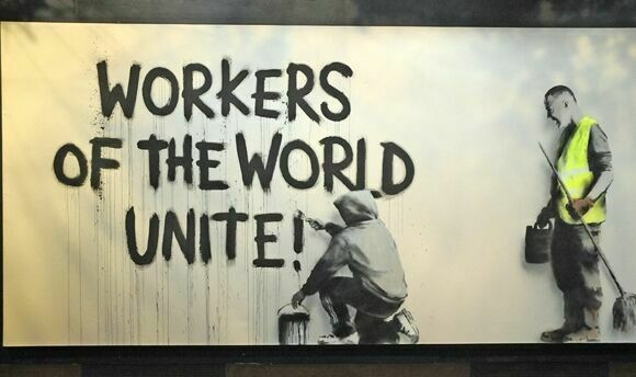 Banksy, Workers of The World Unite