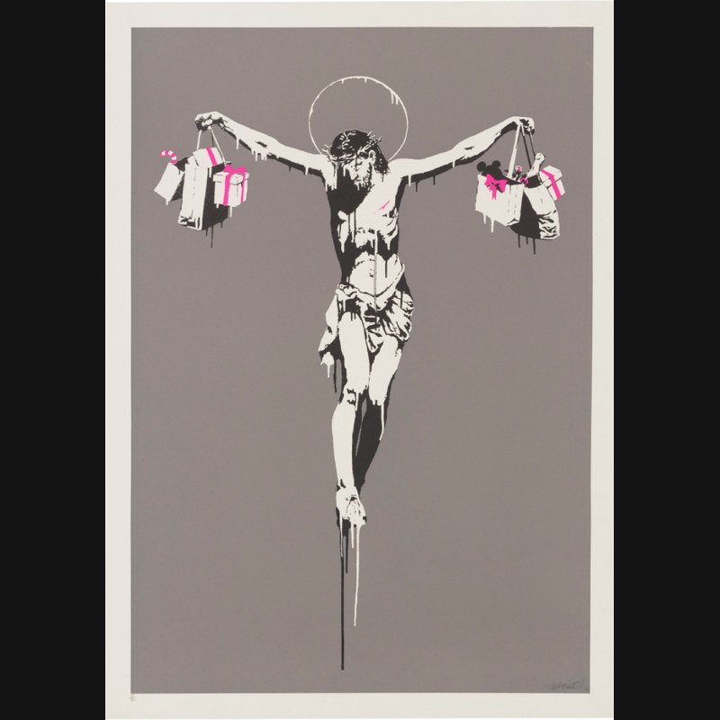 Banksy, Christ With Shopping Bags