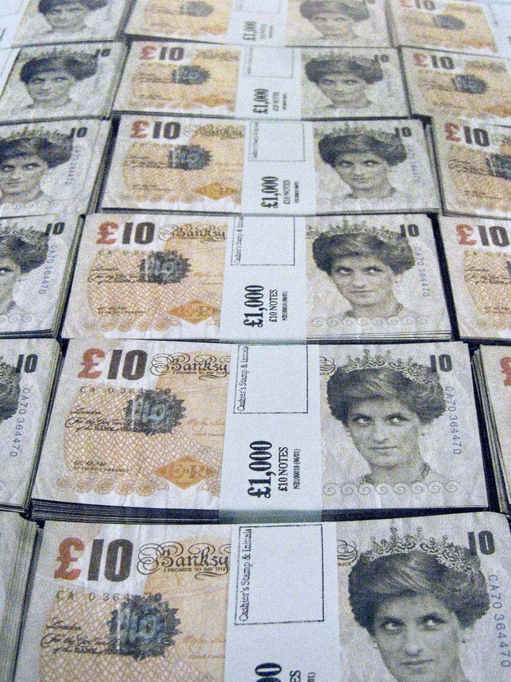 The notes as they circulate — printed on both sides, at banknote scale.
