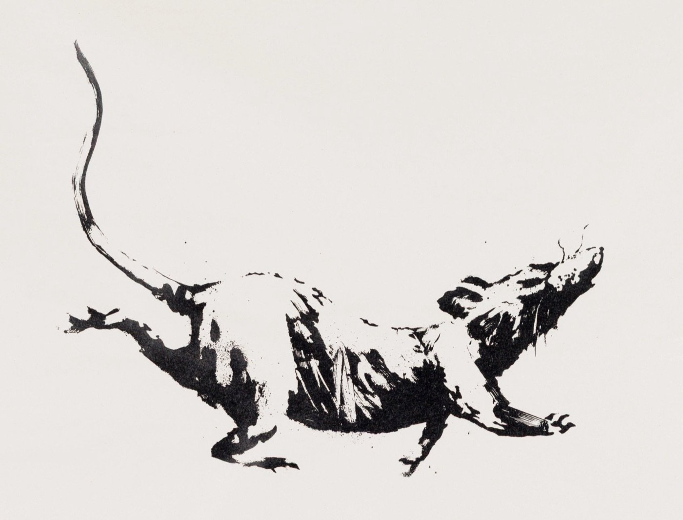 GDP Rat — screenprint on 50 gsm paper, 38.5 × 50.5 cm. Limited edition of unknown size, unnumbered and unsigned.