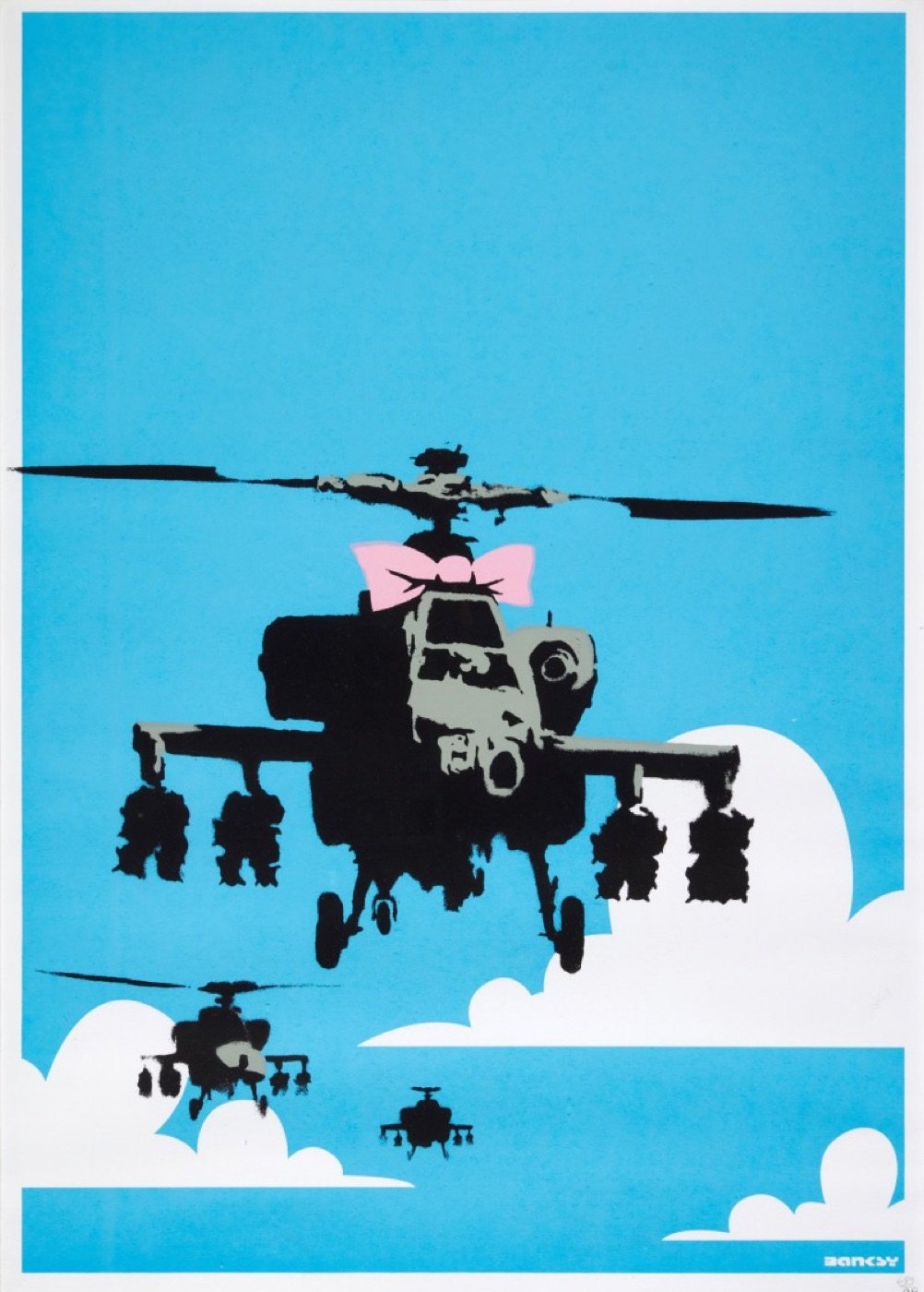 Banksy, Happy Chopper (2003), screenprint in colors