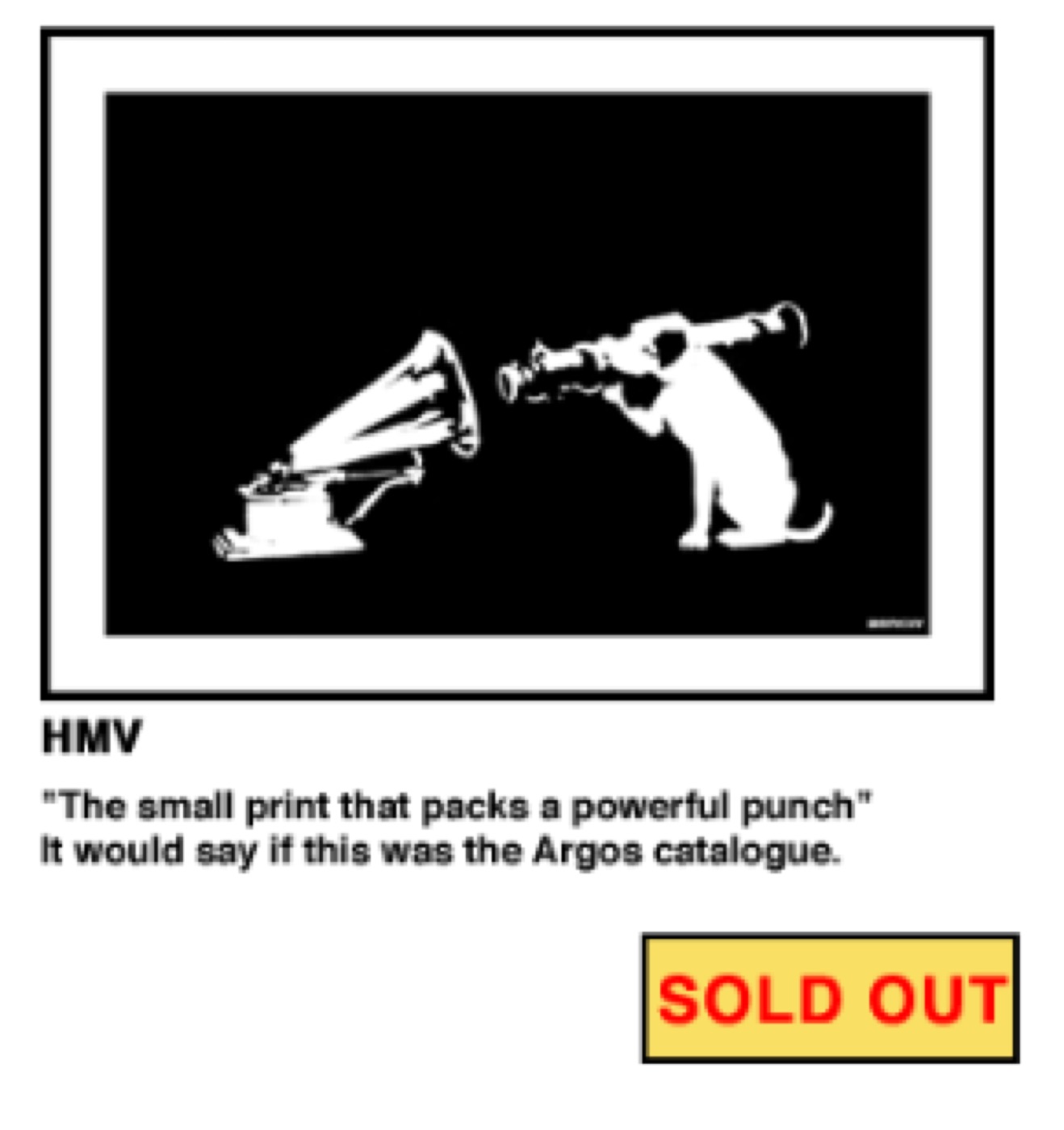 HMV on the Pictures on Walls release page.