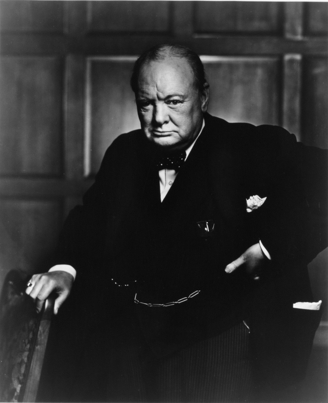 Yousuf Karsh, Winston Churchill, 1941 — the portrait Banksy appropriates.
