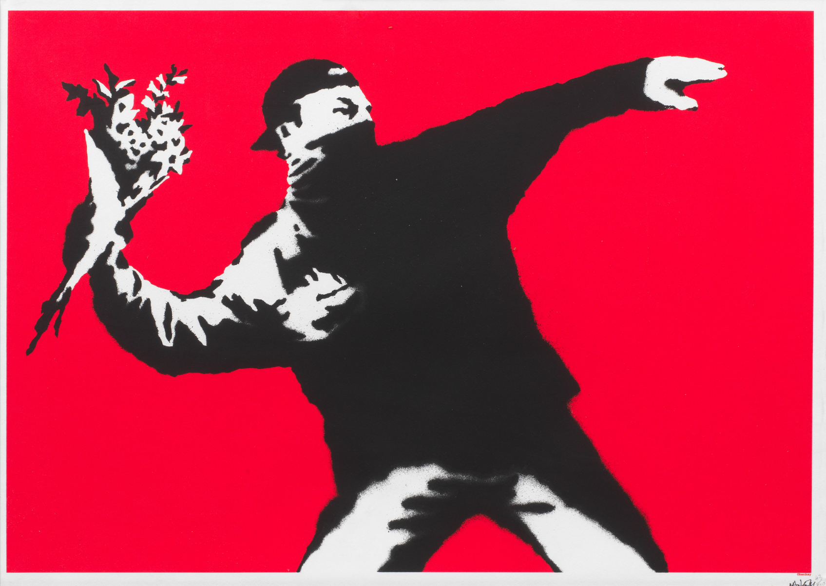 Banksy — Love Is In The Air (signed)