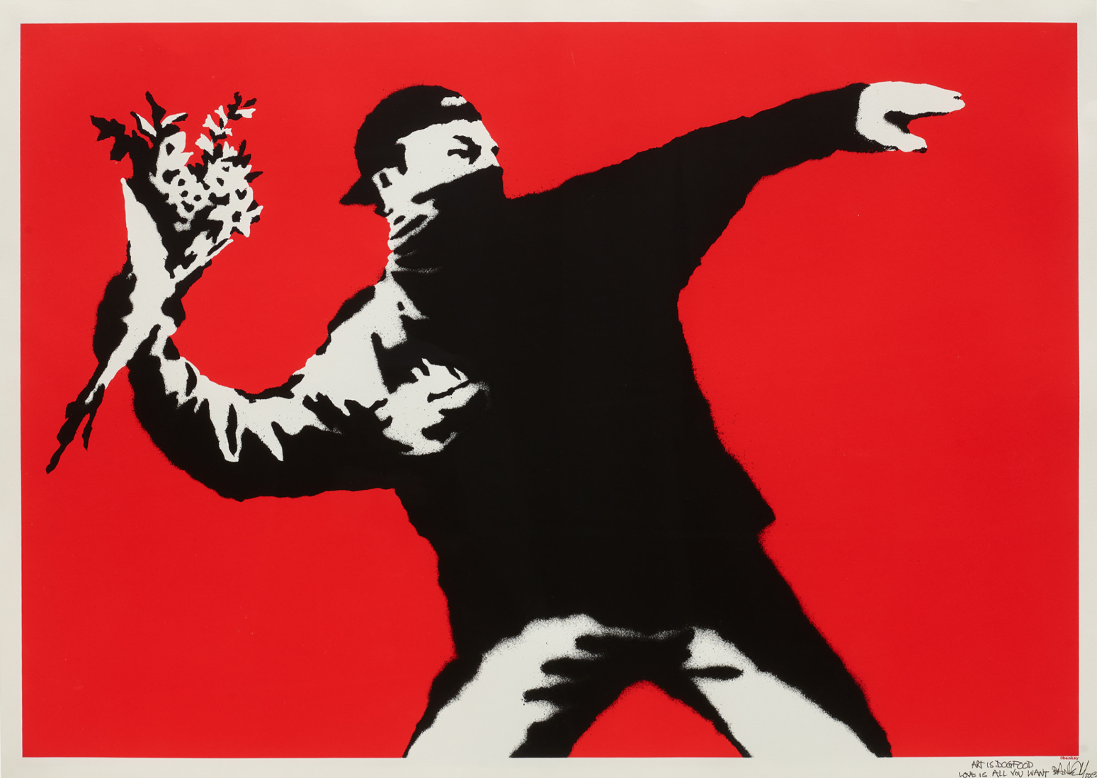 Banksy — Love Is In The Air (signed)