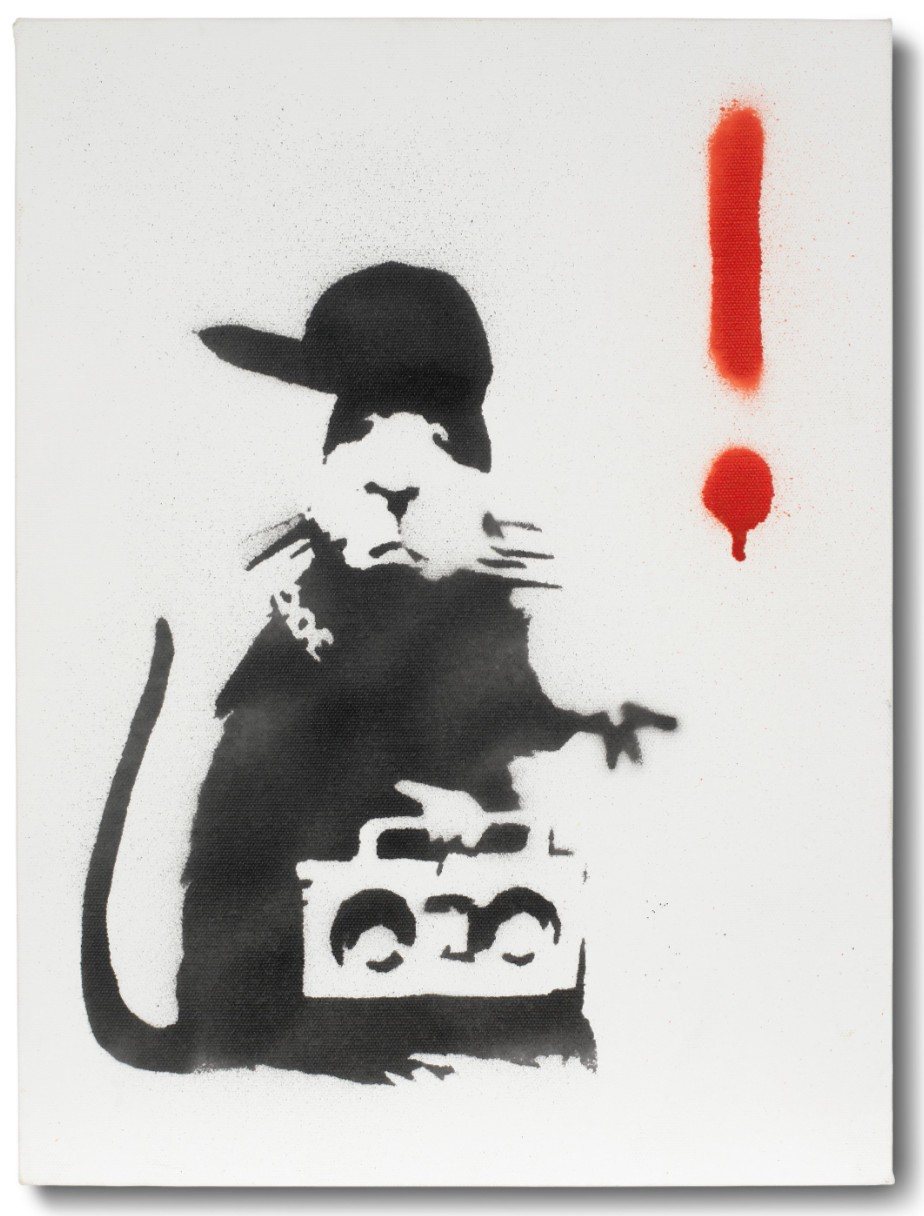Banksy, Exclamation Rat, 2004