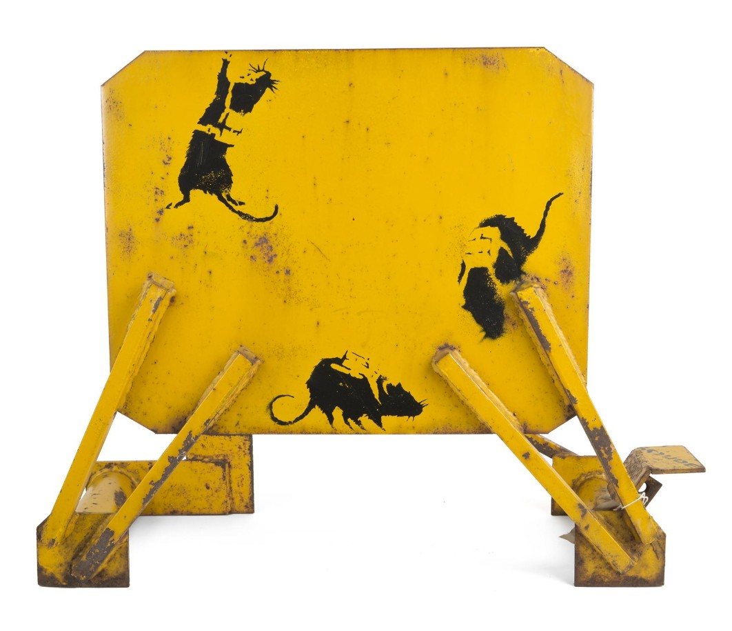 Banksy, Glastonbury Parachute Rats, 2002