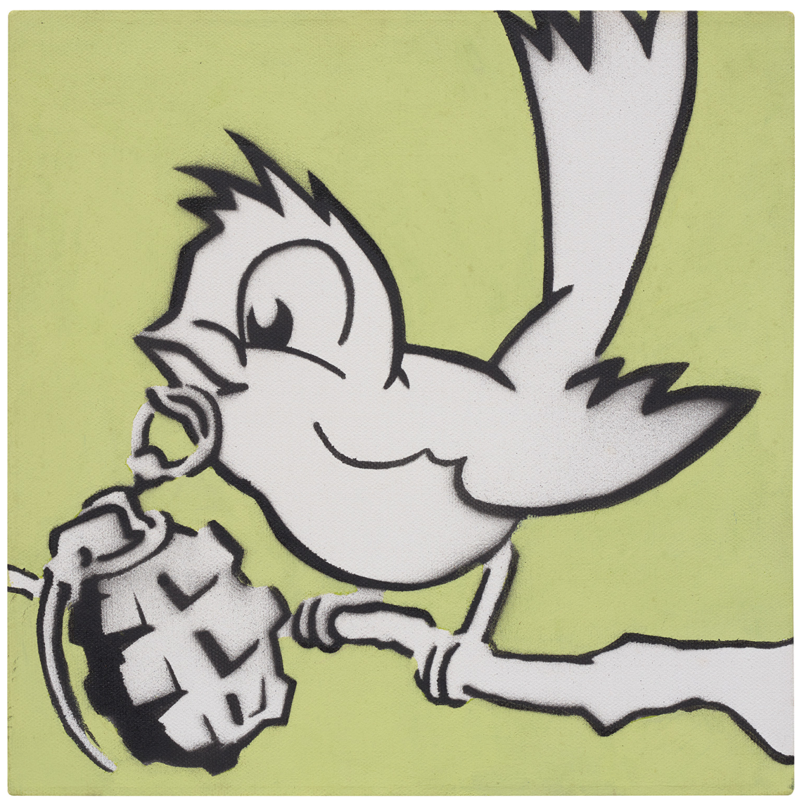 Banksy, Bird with Grenade, 2005