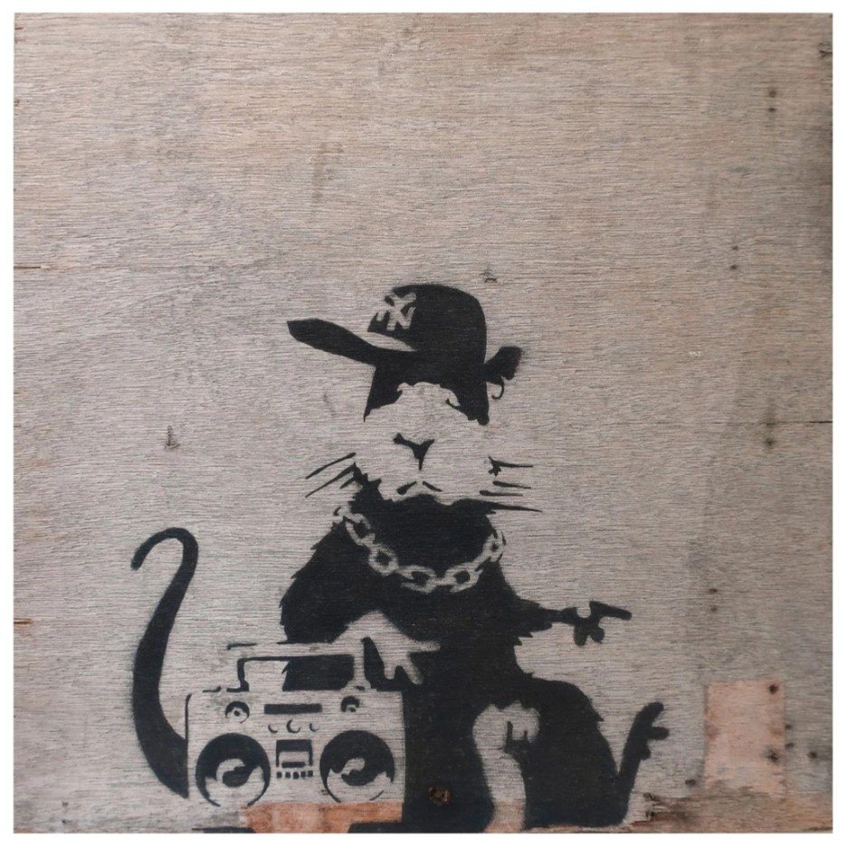 Banksy, Gangsta Rat (Liverpool Biennale), 2004