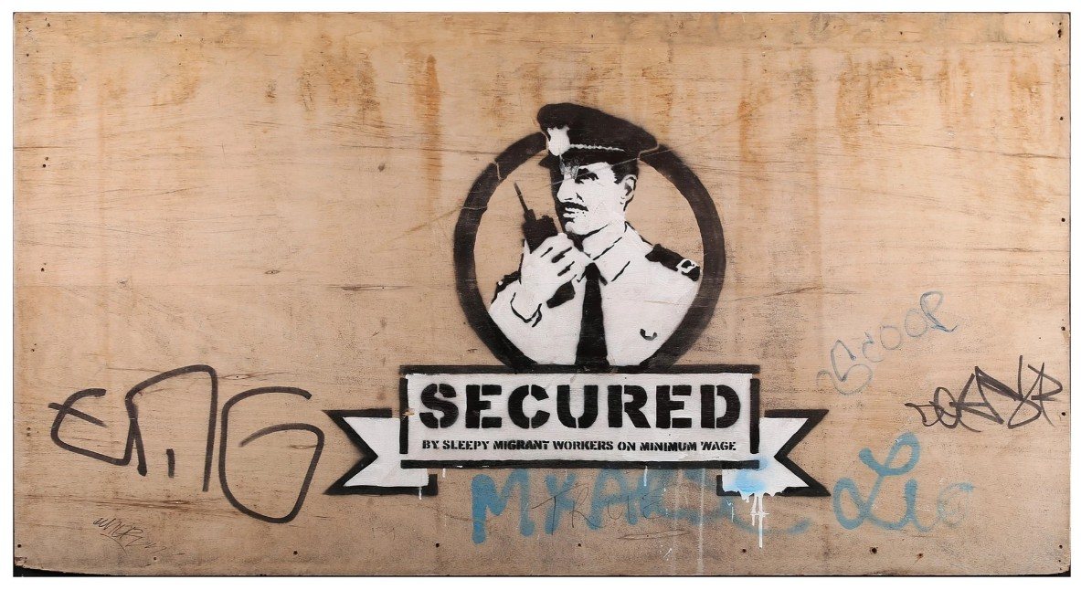 Banksy, Secured (Liverpool Biennale), 2004