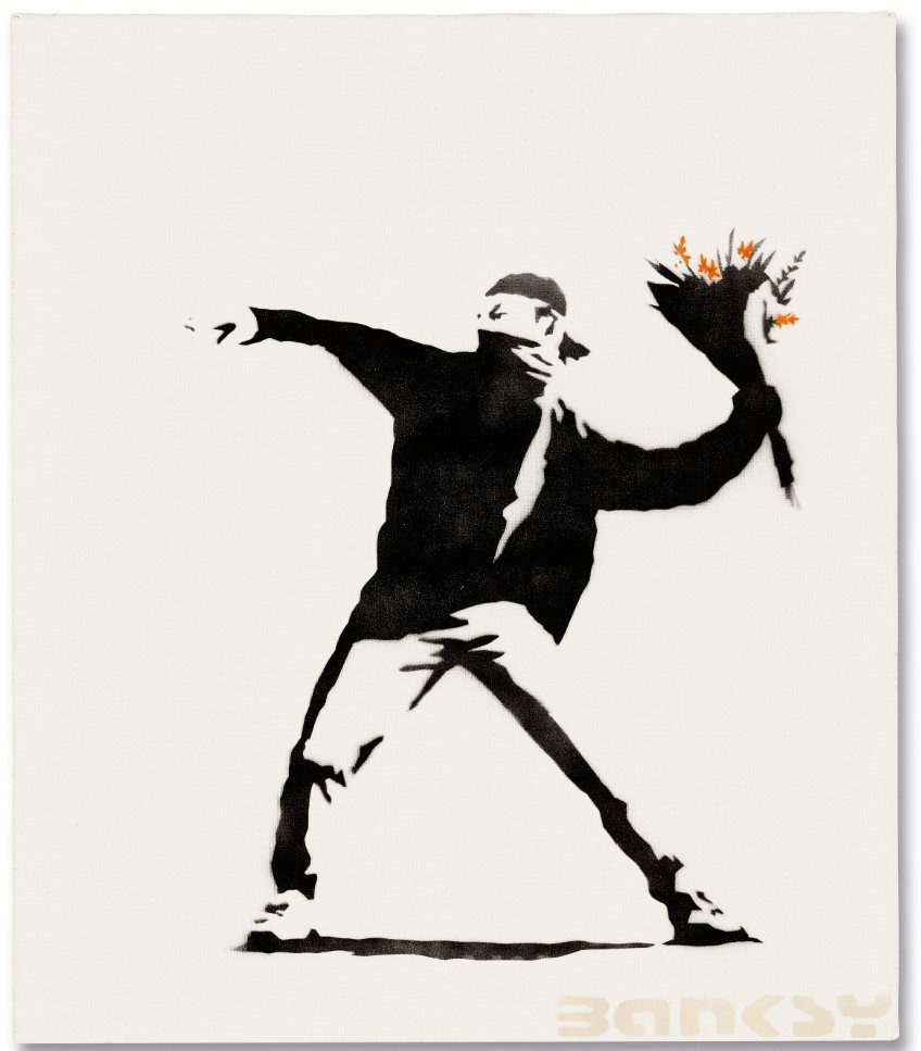 Banksy, Love is in the Air, 2002