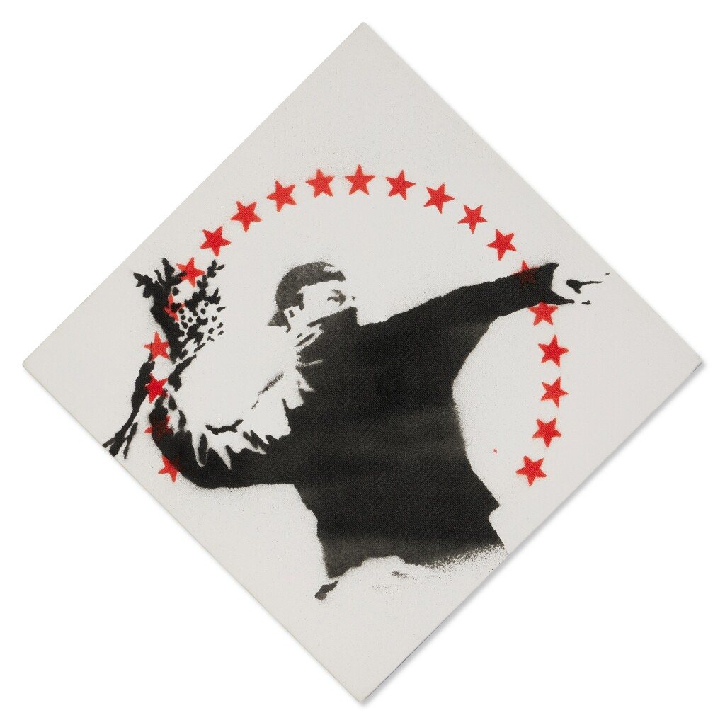 Banksy, Love Is In the Air (with stars), 2006