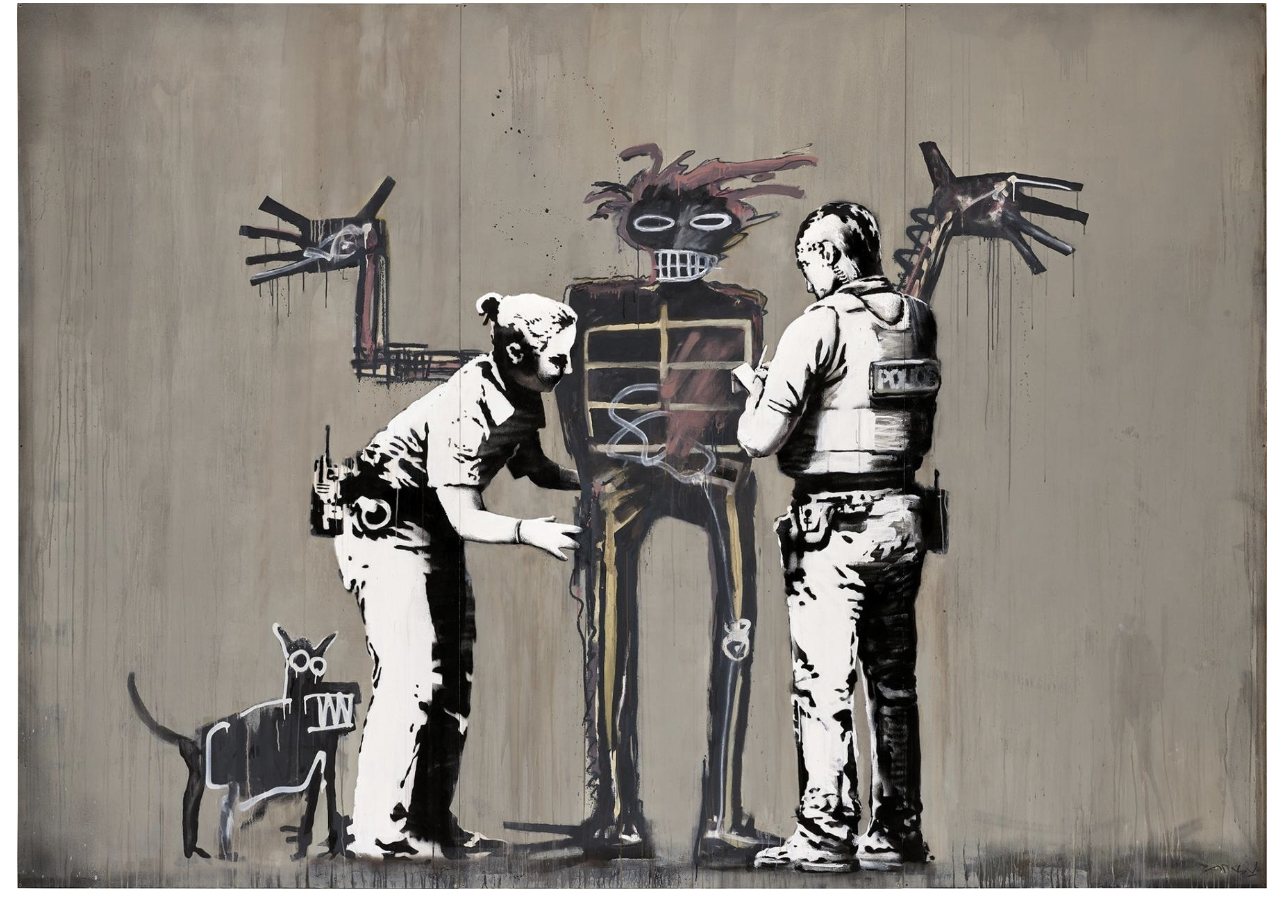 Banksy, Banksquiat. Boy and Dog in Stop and Search, 2018