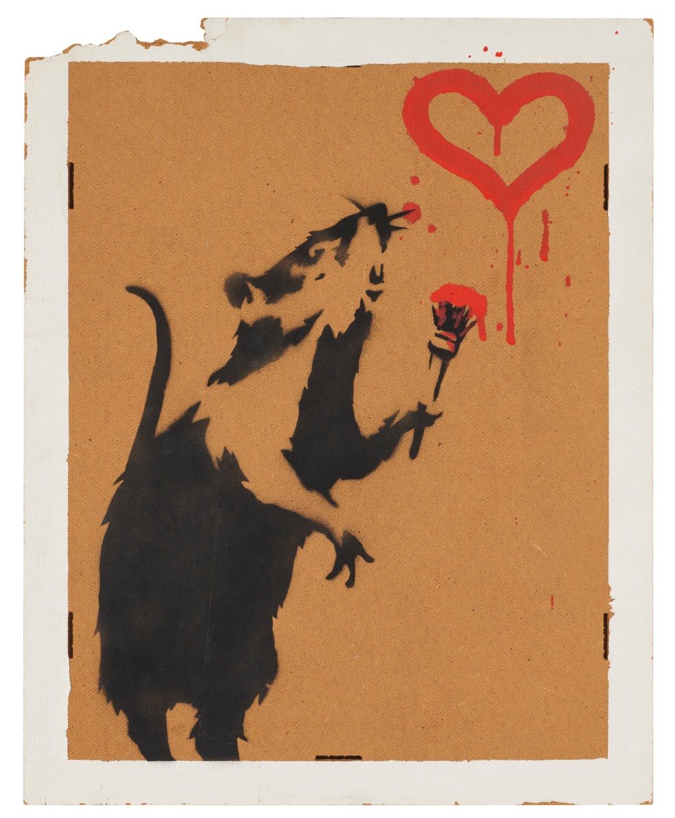 Banksy, Love Rat (White Border), 2002