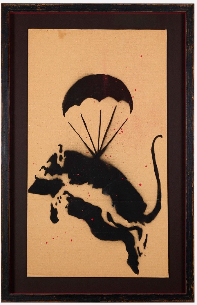 Banksy, Parachuting Rat, 2002