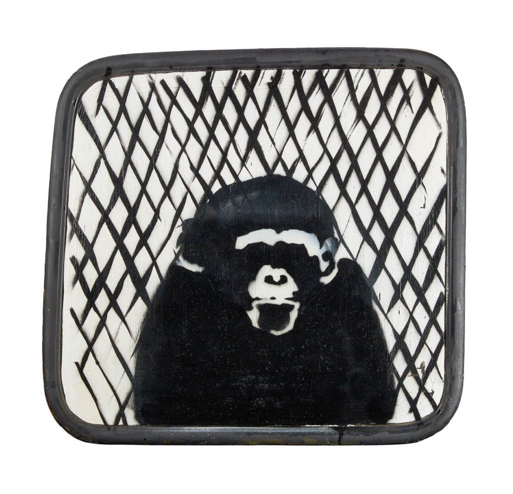 Banksy, Untitled (Police Van Chimp), 2003