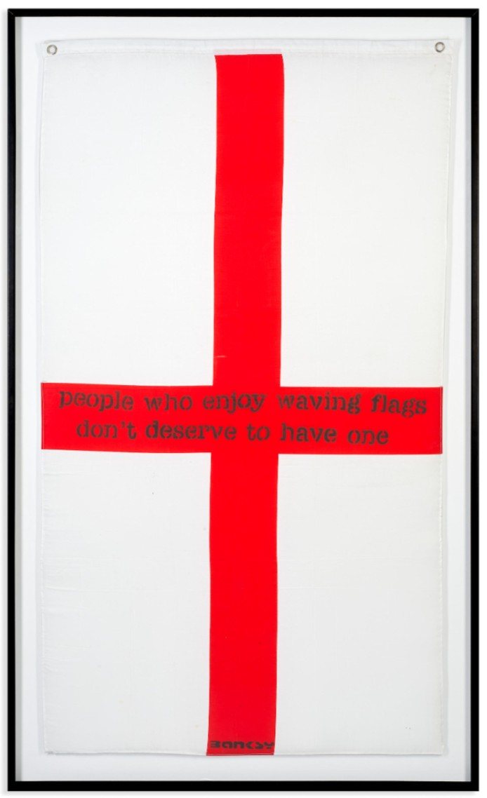 Banksy, People Who Enjoy Waving Flags…, 2003