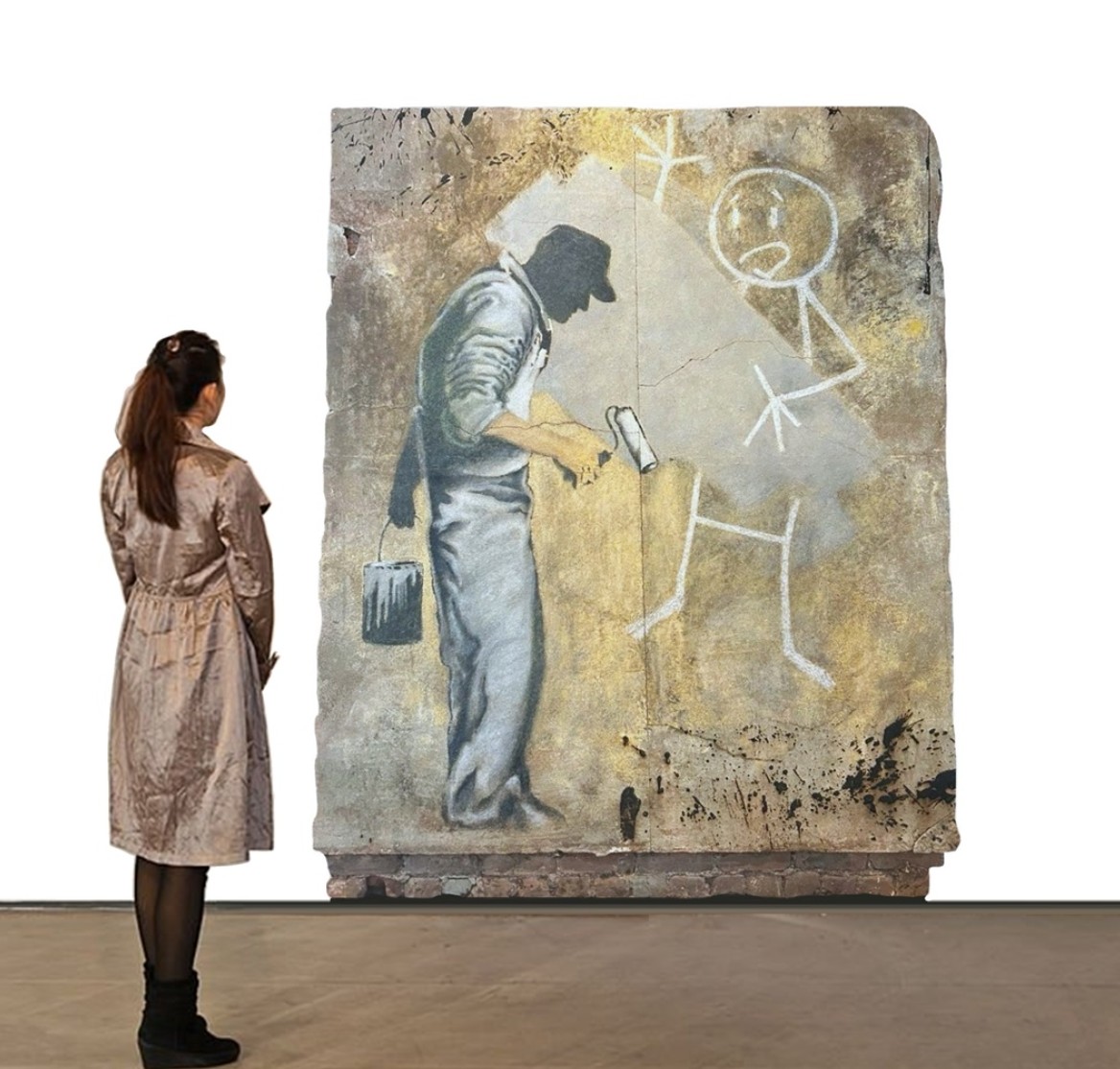 Banksy, Gray Ghost Attacks Stick Figure, 2008